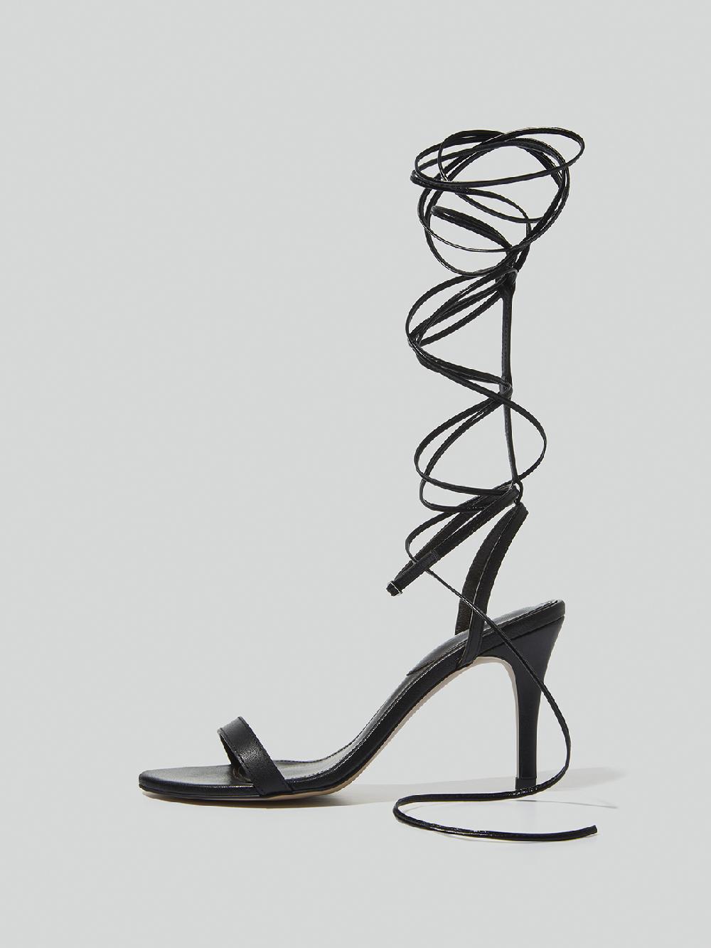 Recto IBIZA STRAPPY GLADIATOR HEELS (BLACK)