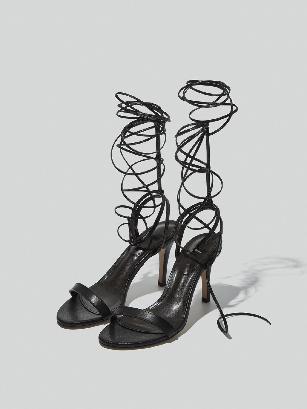 Recto IBIZA STRAPPY GLADIATOR HEELS (BLACK)