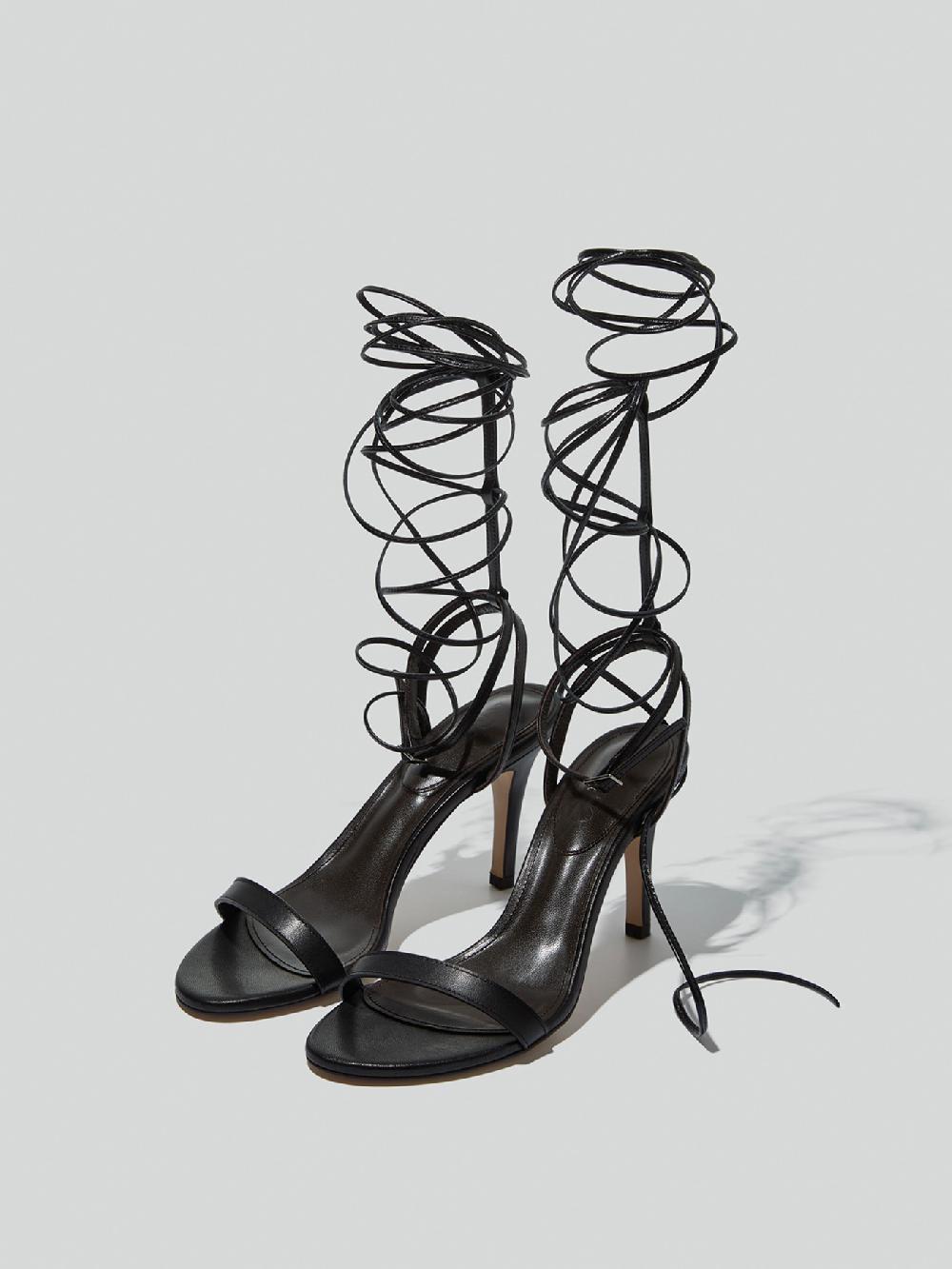 recto IBIZA STRAPPY GLADIATOR HEELS (BLACK)