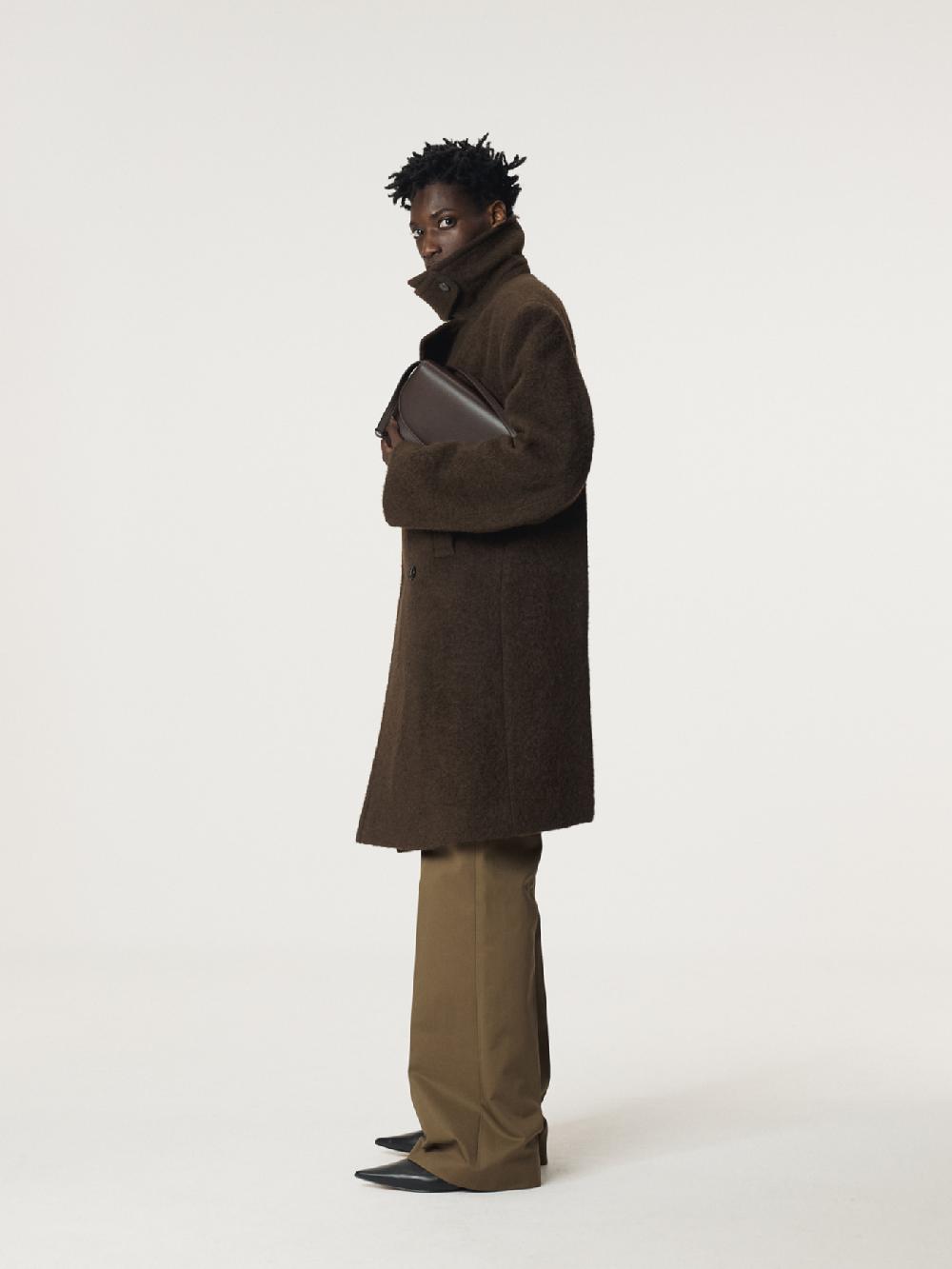Recto LAMA WOOL VINTAGE PEA COAT (KHAKI BROWN)