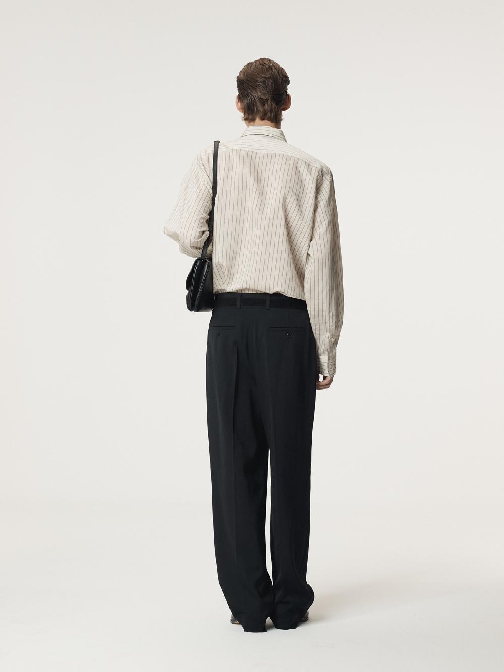 Recto LEA STRIPE SHIRT (PALE BEIGE)