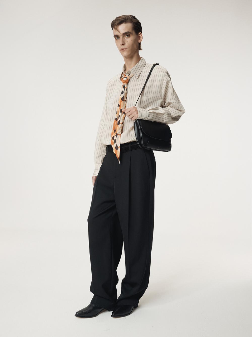 Recto LEA STRIPE SHIRT (PALE BEIGE)