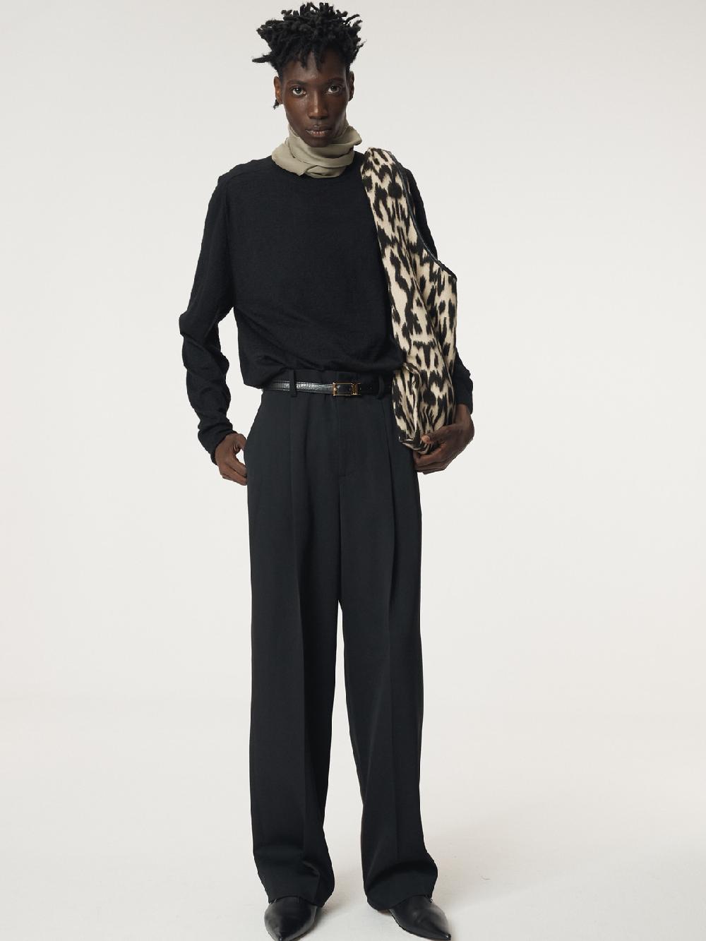 Recto LEOPARD WOOL SHOULDER BAG (BROWN)