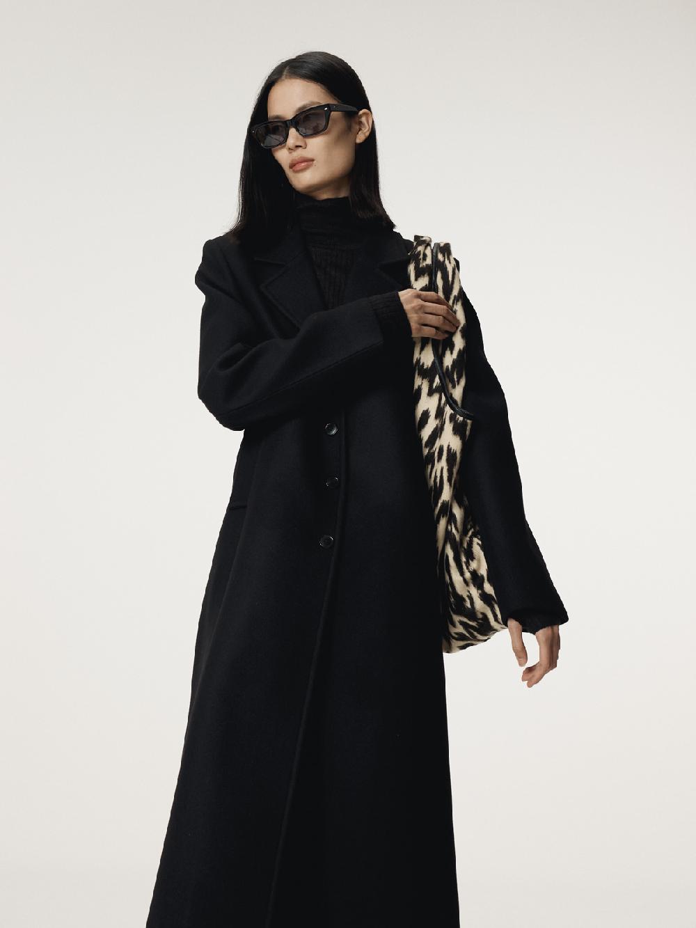 Recto LEOPARD WOOL SHOULDER BAG (BROWN)