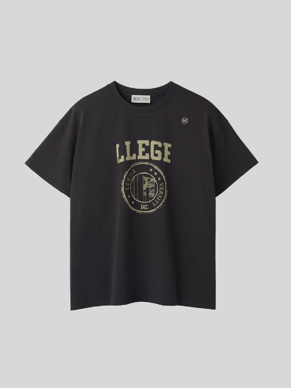 recto LLEGE LOGO T-SHIRT (CHARCOAL GREY)
