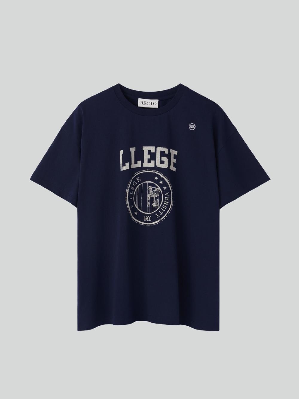 recto LLEGE LOGO T-SHIRT (NAVY)