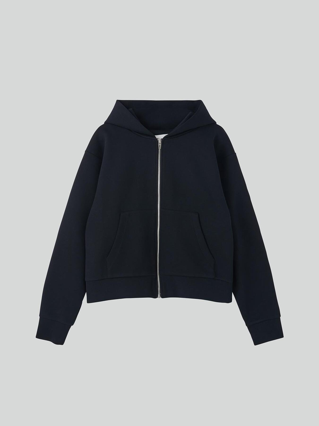 recto LOGO DETAIL HOODIE ZIP-UP (BLACK)