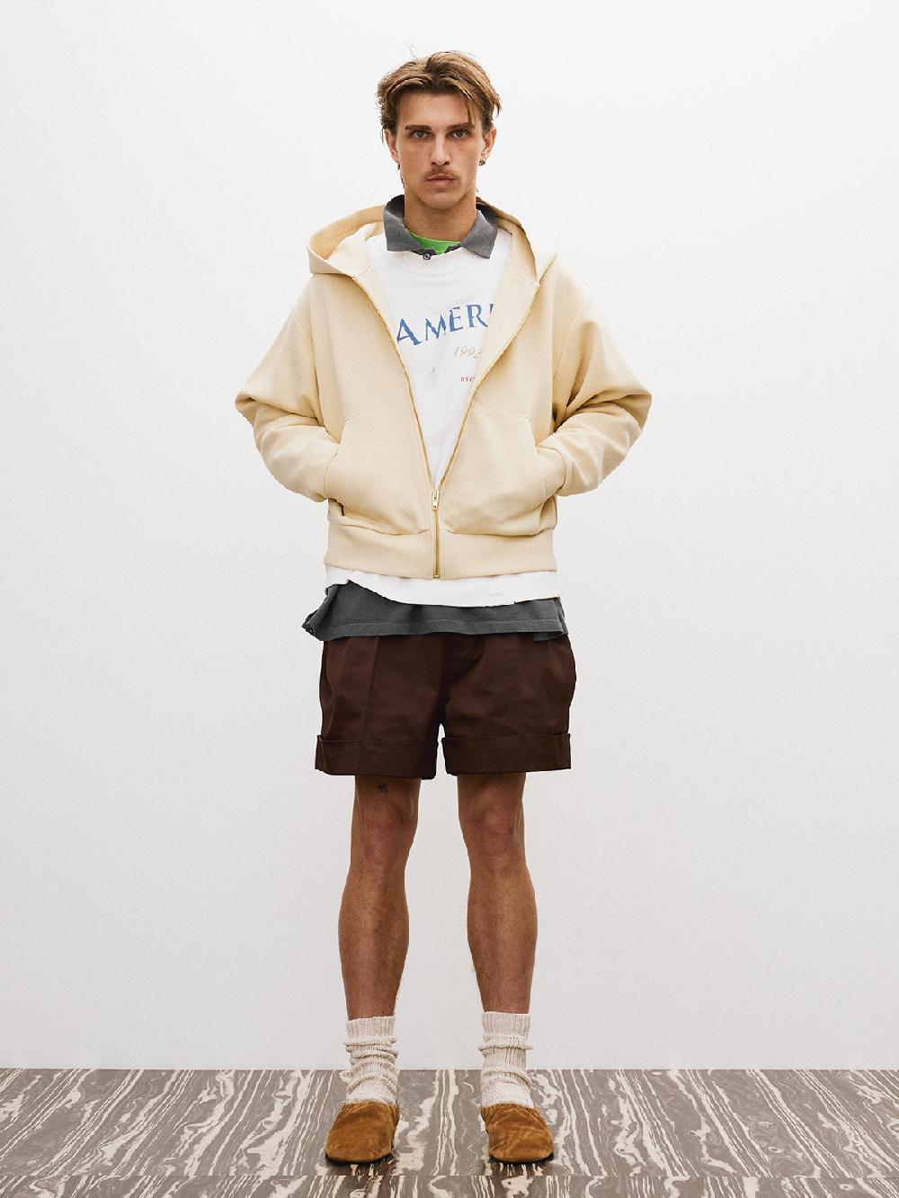 Recto LOGO DETAIL HOODIE ZIP-UP (LIGHT BEIGE)
