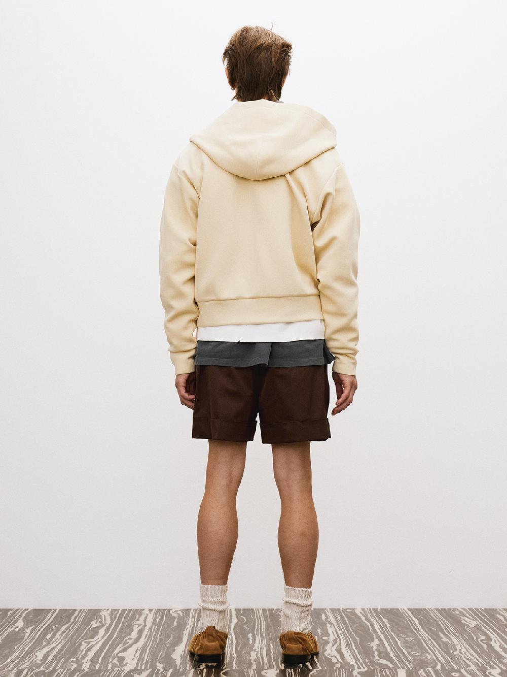 Recto LOGO DETAIL HOODIE ZIP-UP (LIGHT BEIGE)