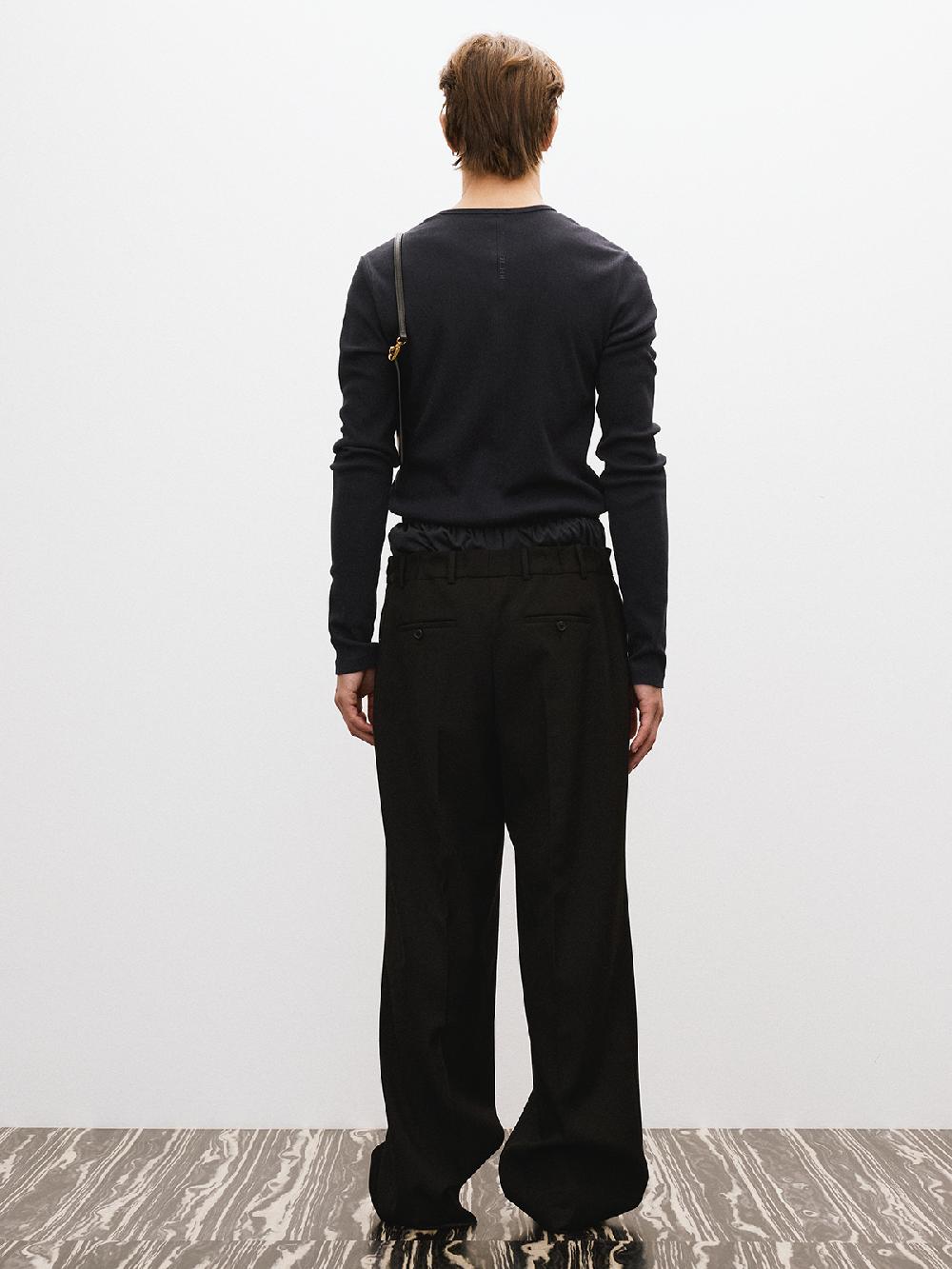 Recto RECTO LOGO RIBBED JERSEY LONG SLEEVES TOP (NAVY)