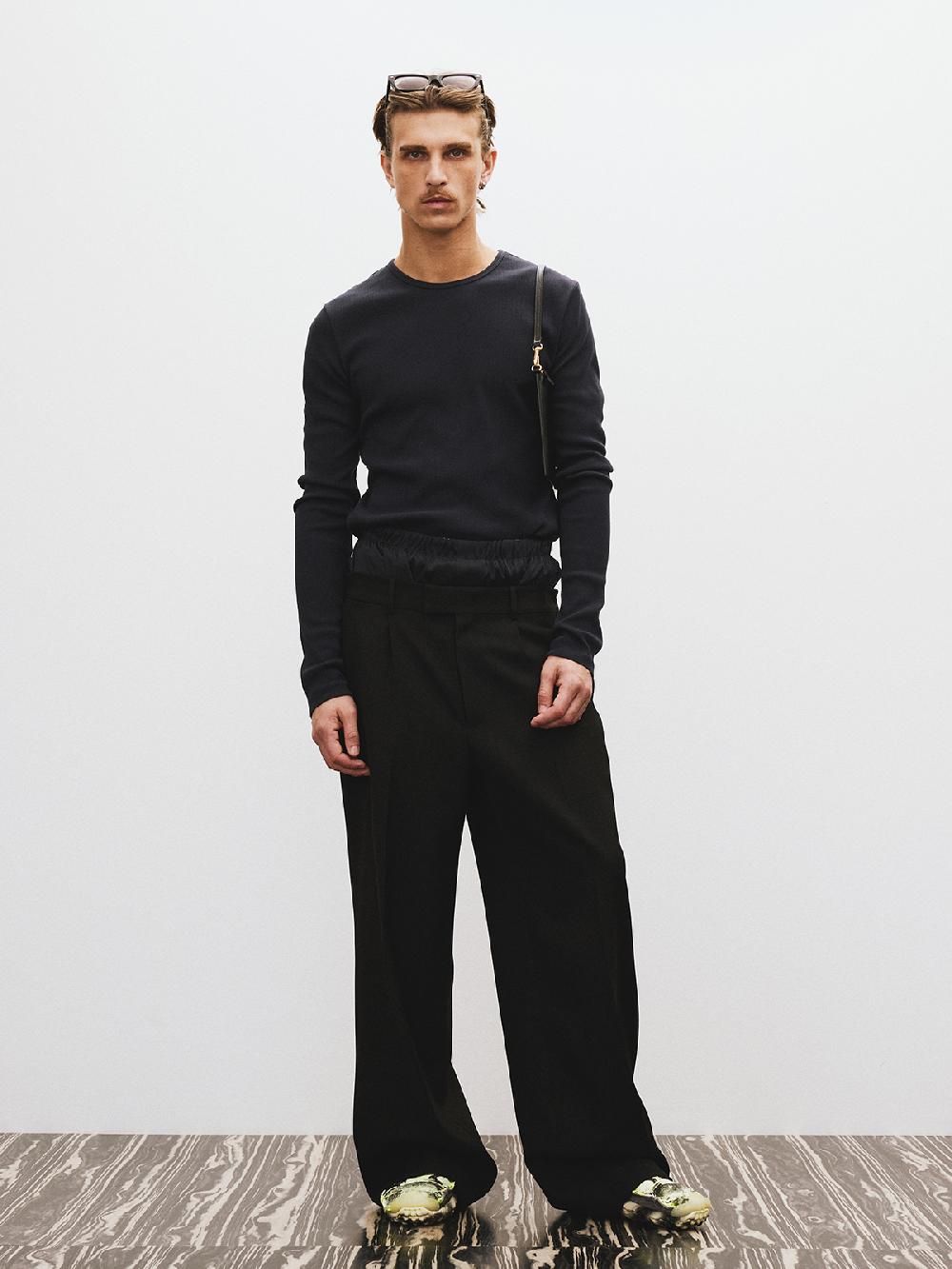 Recto RECTO LOGO RIBBED JERSEY LONG SLEEVES TOP (NAVY)