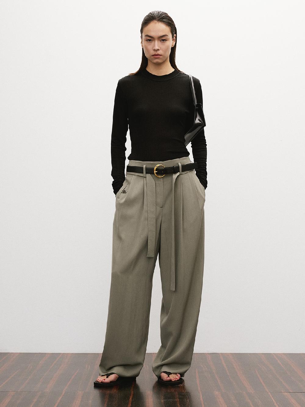 Recto LONG SLEEVES SHEER JERSEY TOP (BLACK)