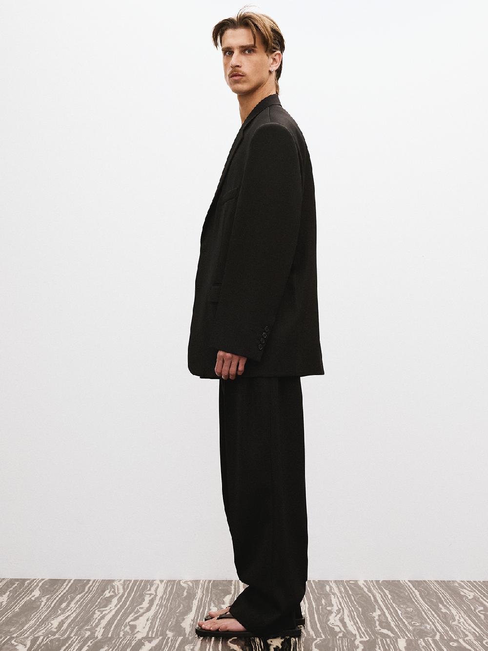 Recto OVERSIZE SINGLE BREASTED WOOL JACKET (BLACK)