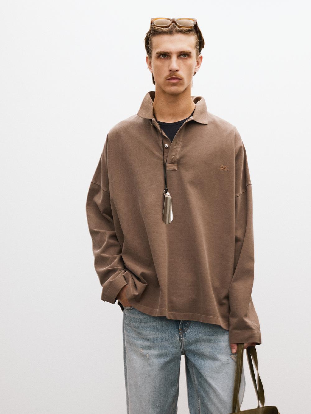 Recto OVERSIZED GARMENT COTTON PIQUE (KHAKI BROWN)