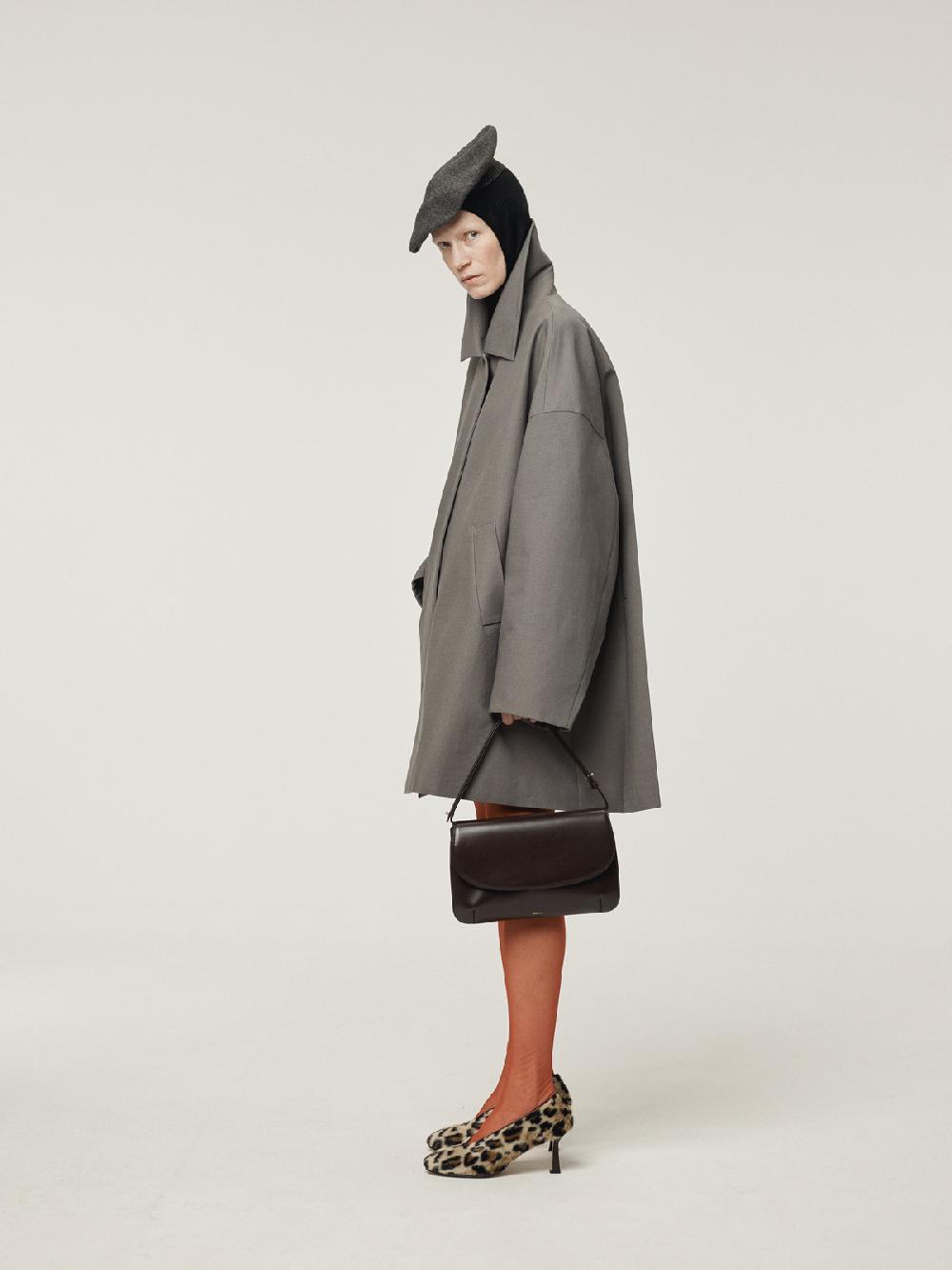 Recto OVERSIZED HALF COAT (STONE GREY)