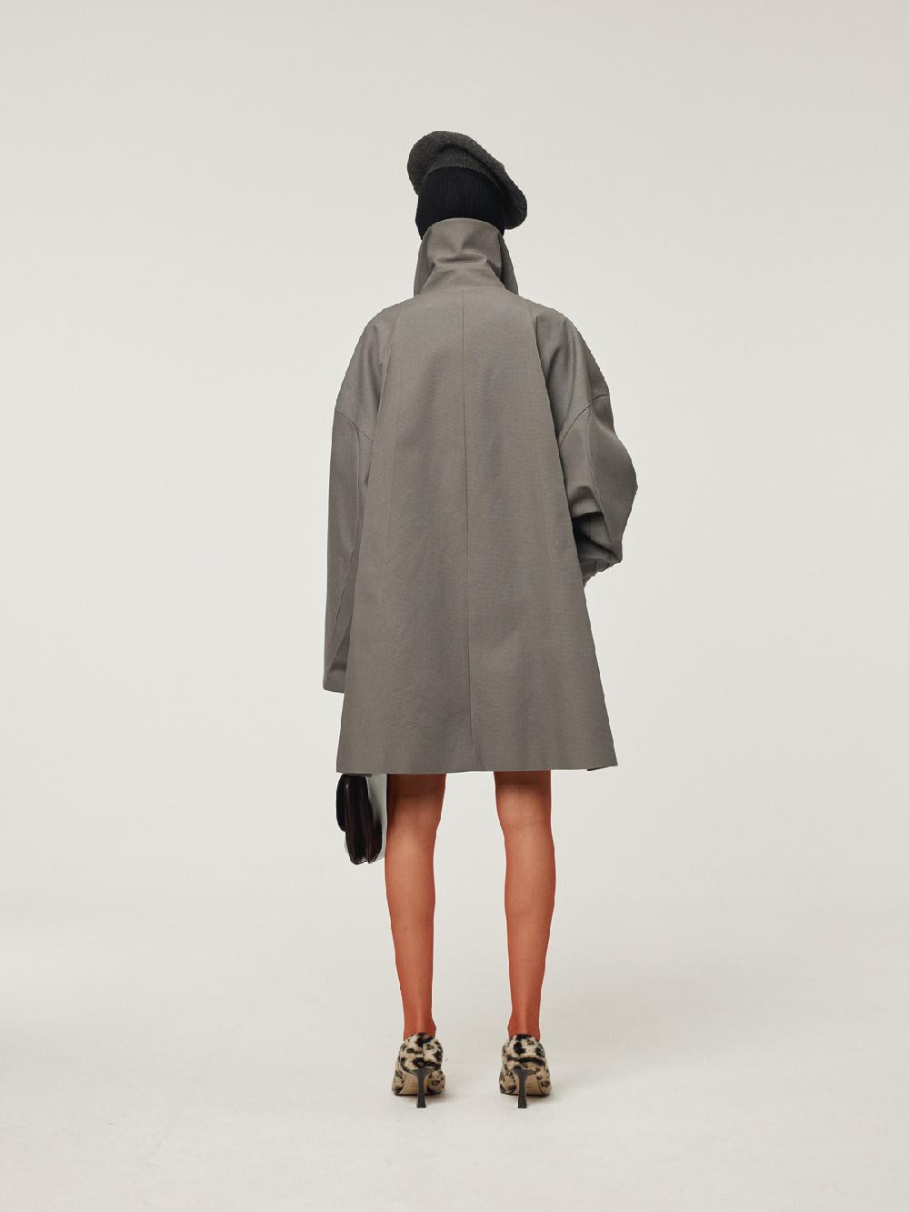 Recto OVERSIZED HALF COAT (STONE GREY)