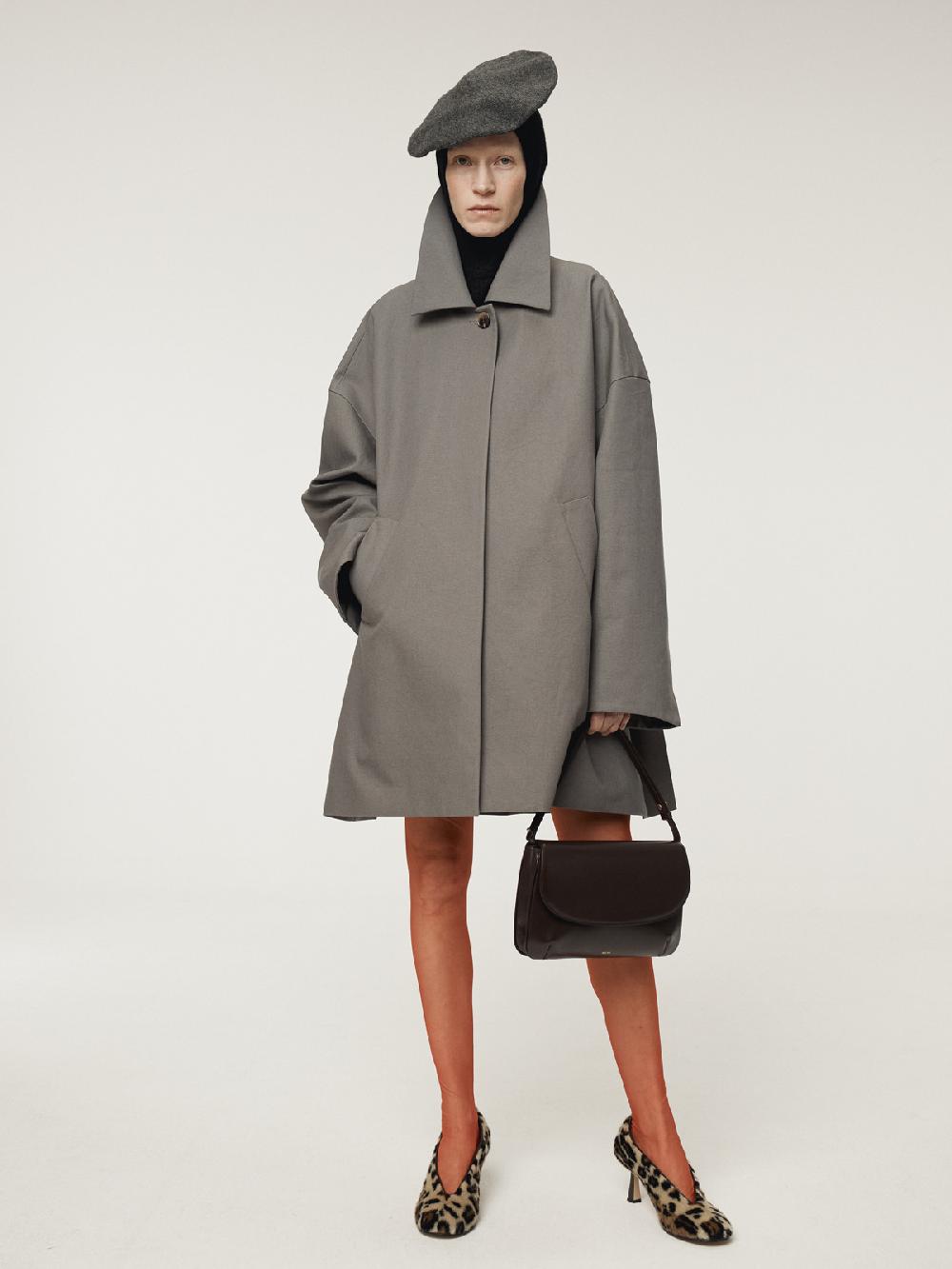 Recto OVERSIZED HALF COAT (STONE GREY)