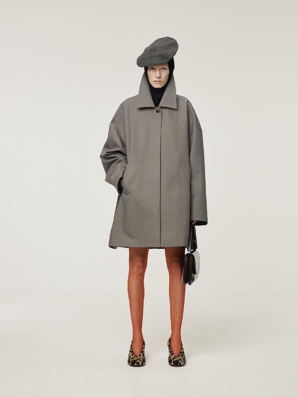 recto OVERSIZED HALF COAT (STONE GREY)