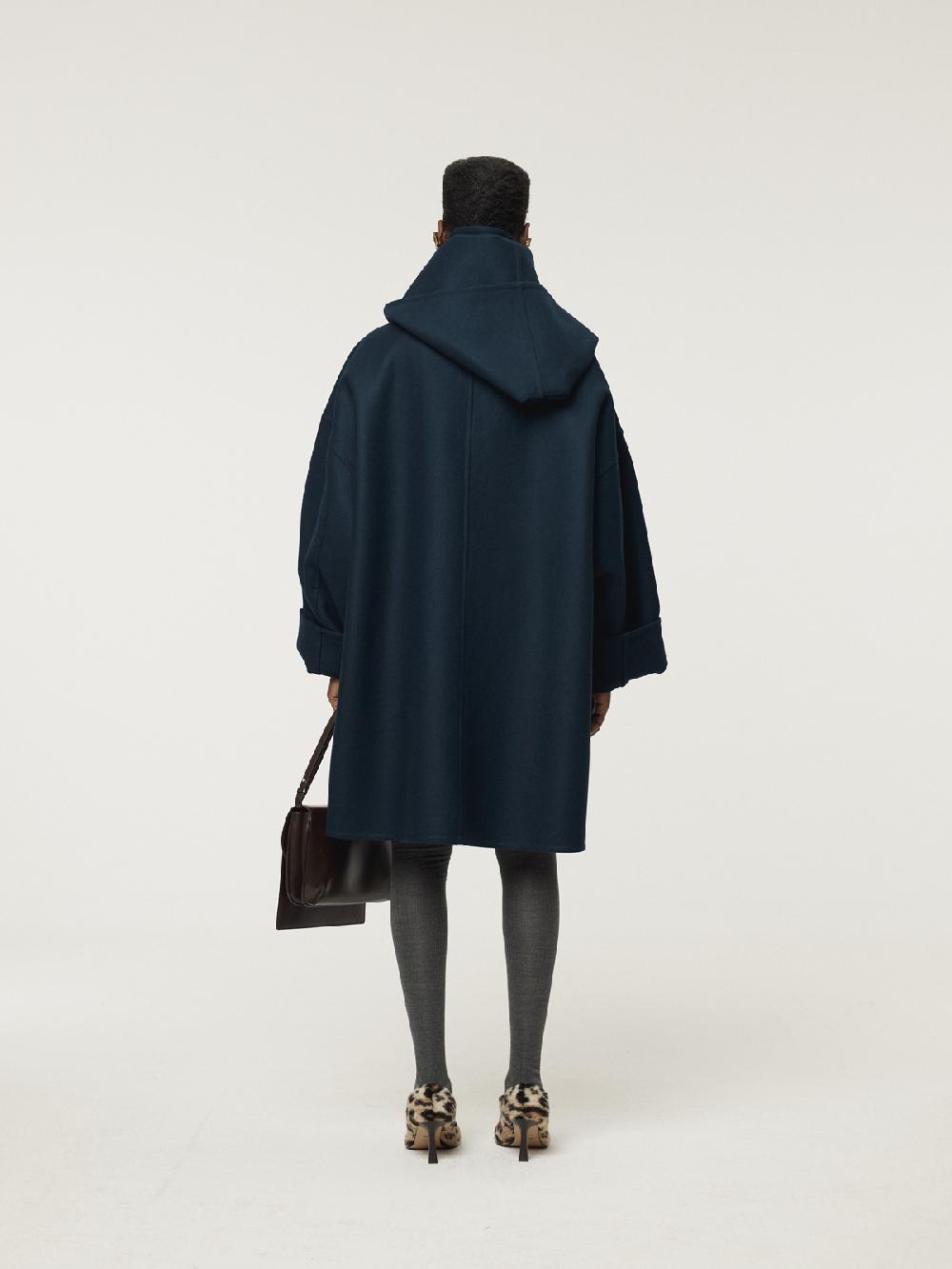 Recto OVERSIZED HANDMADE HOODY COAT (NAVY)