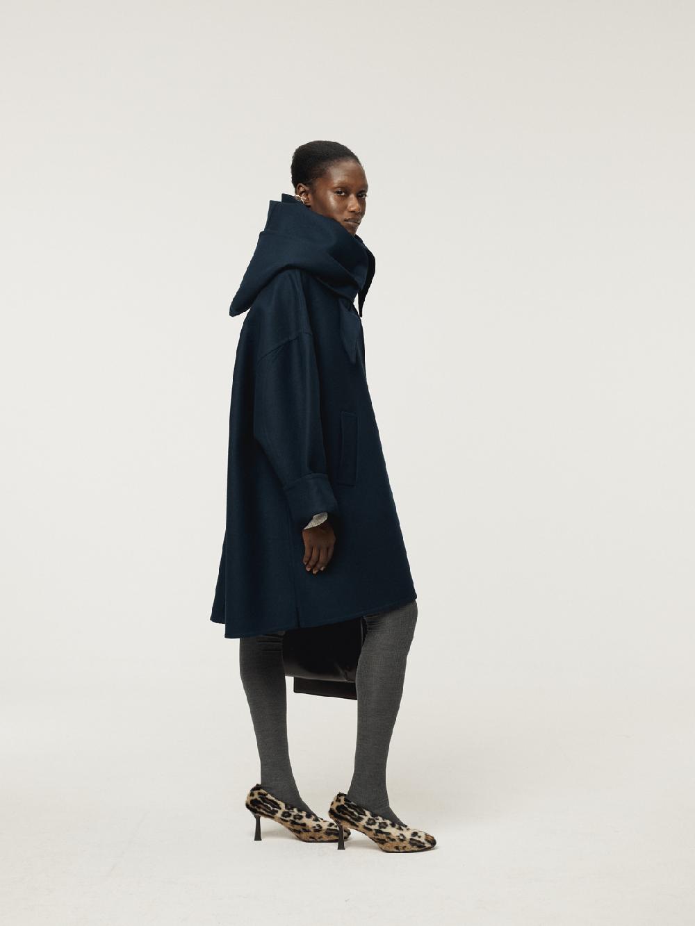 Recto OVERSIZED HANDMADE HOODY COAT (NAVY)