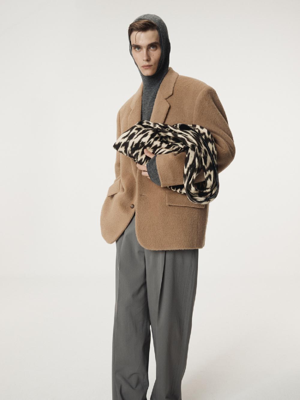 Recto OVERSIZED LAMA WOOL PADDED JACKET (OCHRE)