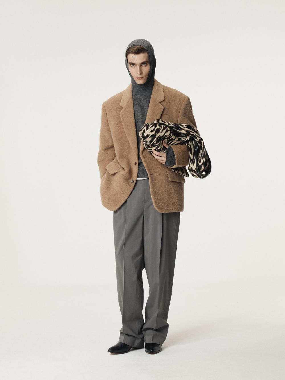 recto OVERSIZED LAMA WOOL PADDED JACKET (OCHRE)