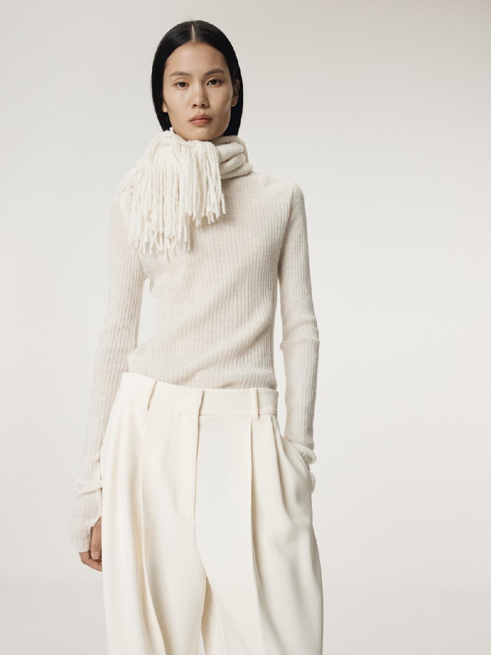 Recto PETIT WOOL KNIT MUFFLER (IVORY)