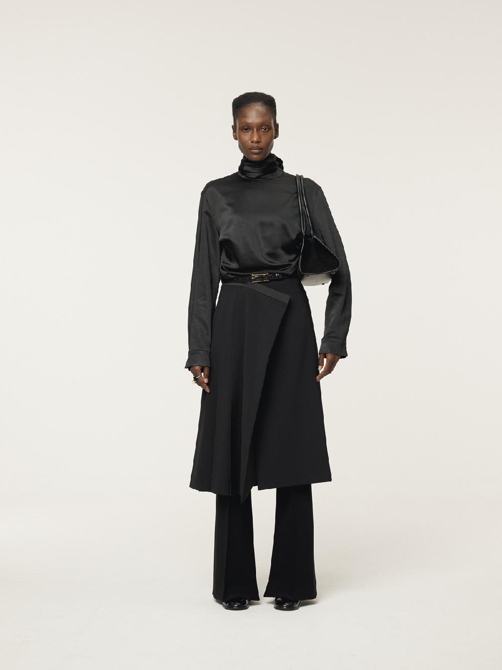 Recto PLEATED WRAP SKIRT (BLACK)