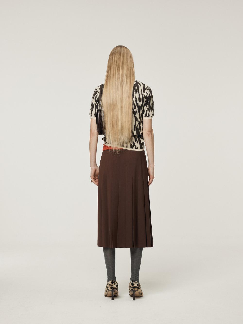 Recto PLEATED WRAP SKIRT (VINTAGE BROWN)