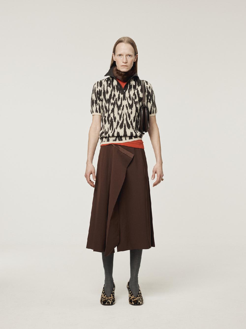 Recto PLEATED WRAP SKIRT (VINTAGE BROWN)