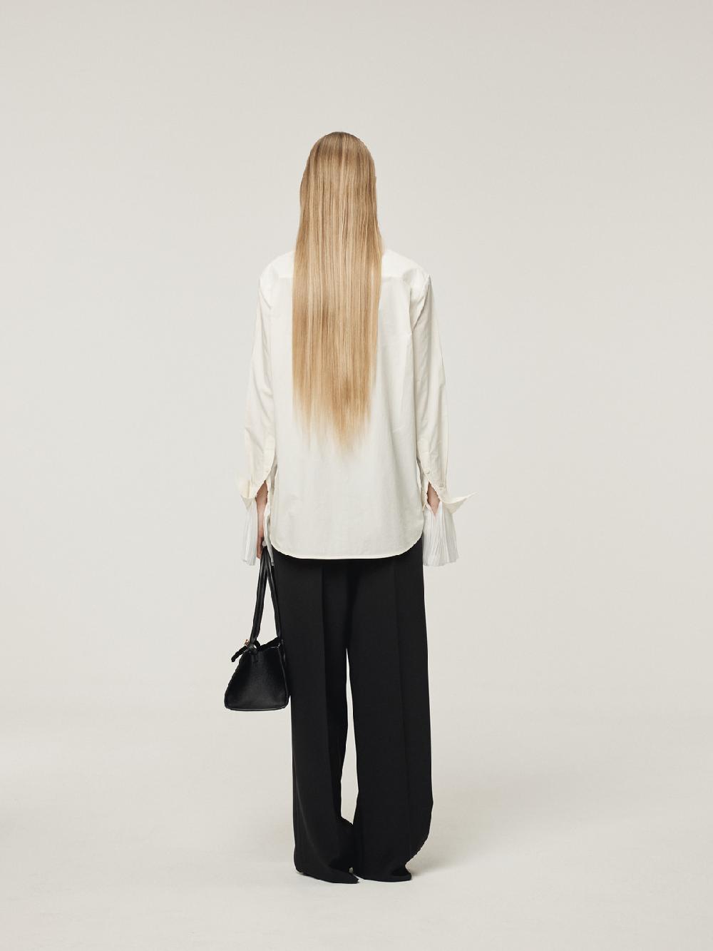 Recto PLEATS CUFFS POINT SHIRT (CREAM)