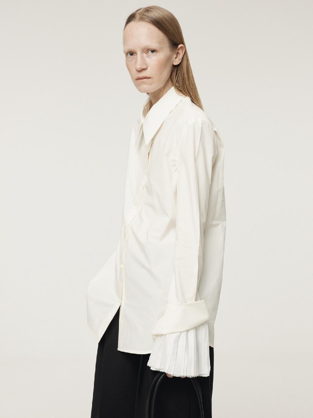 recto PLEATS CUFFS POINT SHIRT (CREAM)
