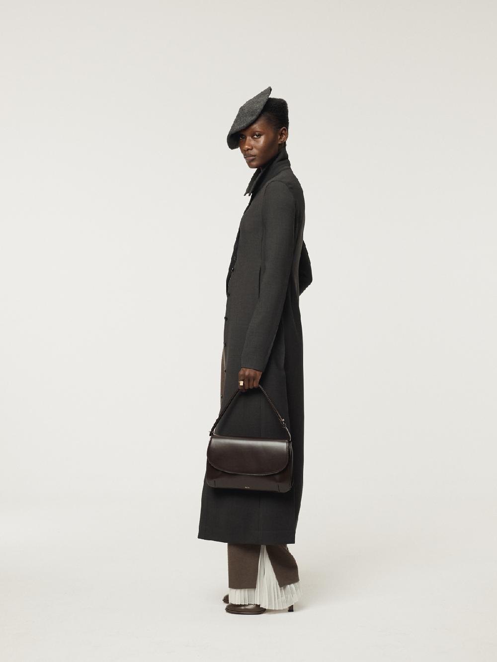 Recto PLEATS LAYERED WOOL PANTS (GREYISH KHAKI)