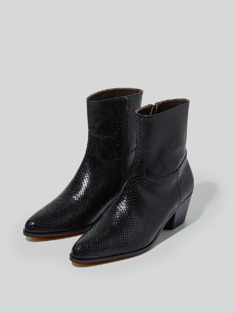 Recto POINT TOE ANKLE BOOTS (BLACK)