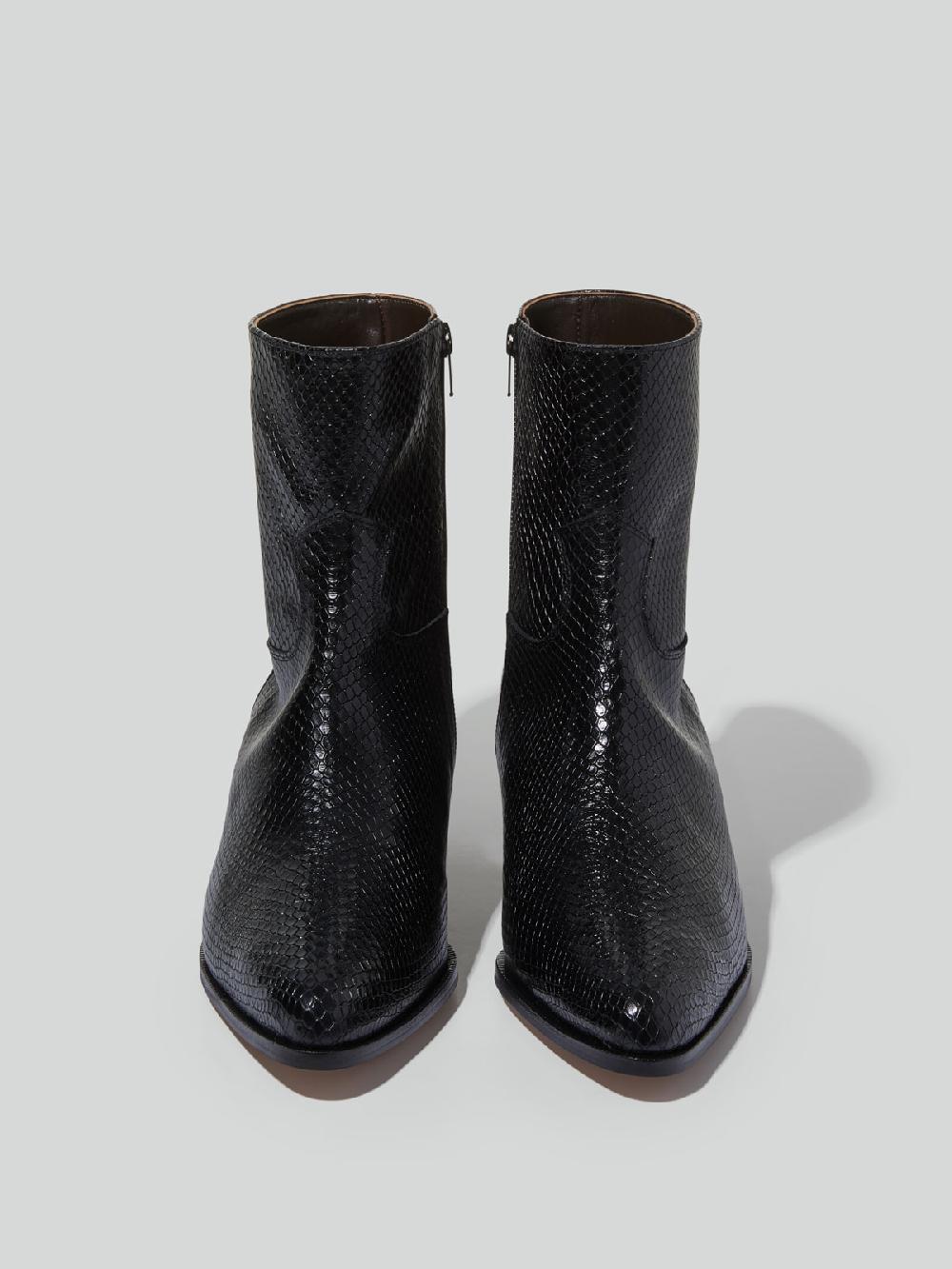 Recto POINT TOE ANKLE BOOTS (BLACK)