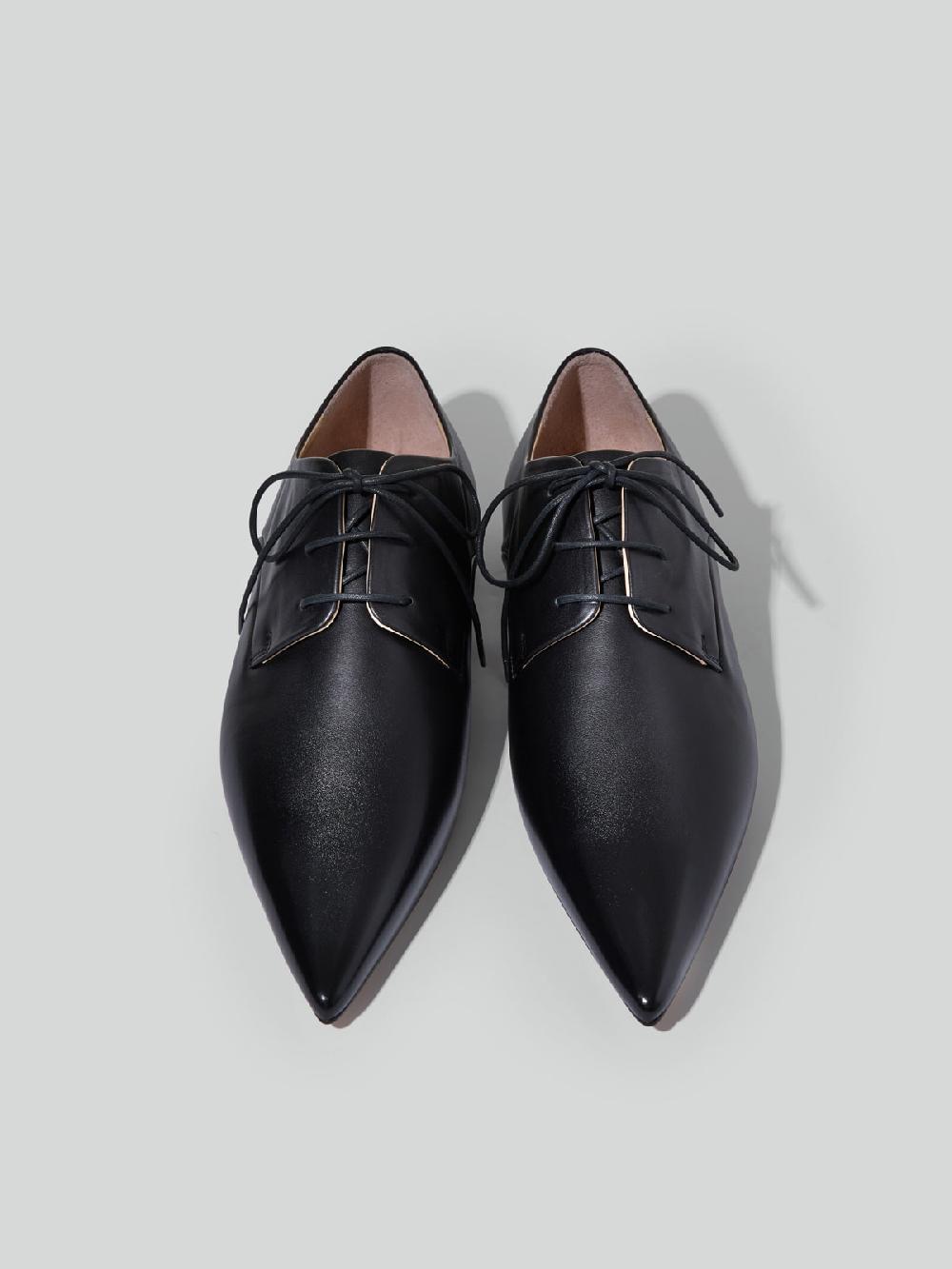 Recto POINT TOE DERBY SHOES (BLACK)