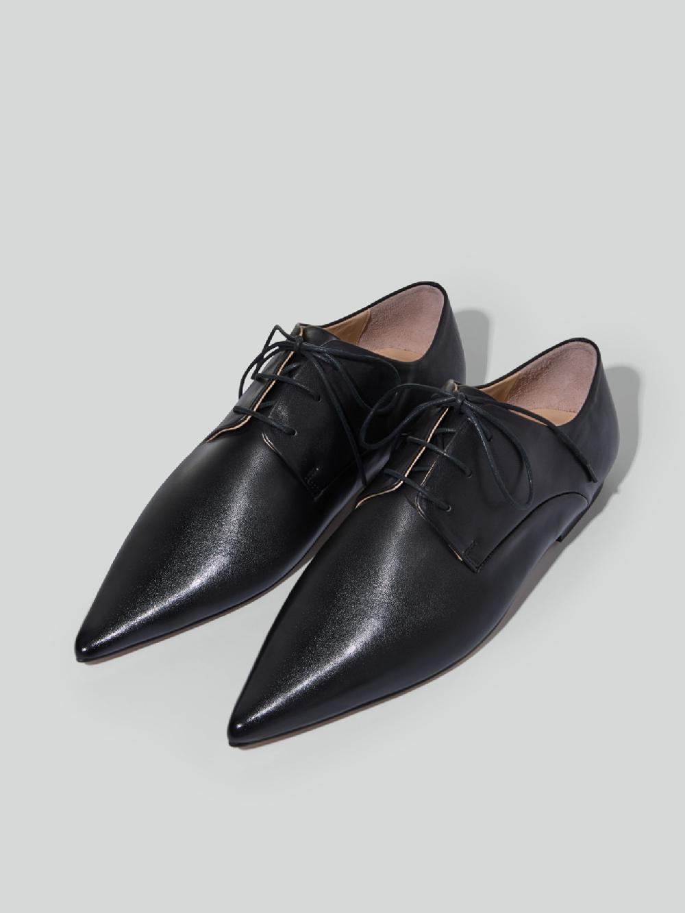 recto POINT TOE DERBY SHOES (BLACK)