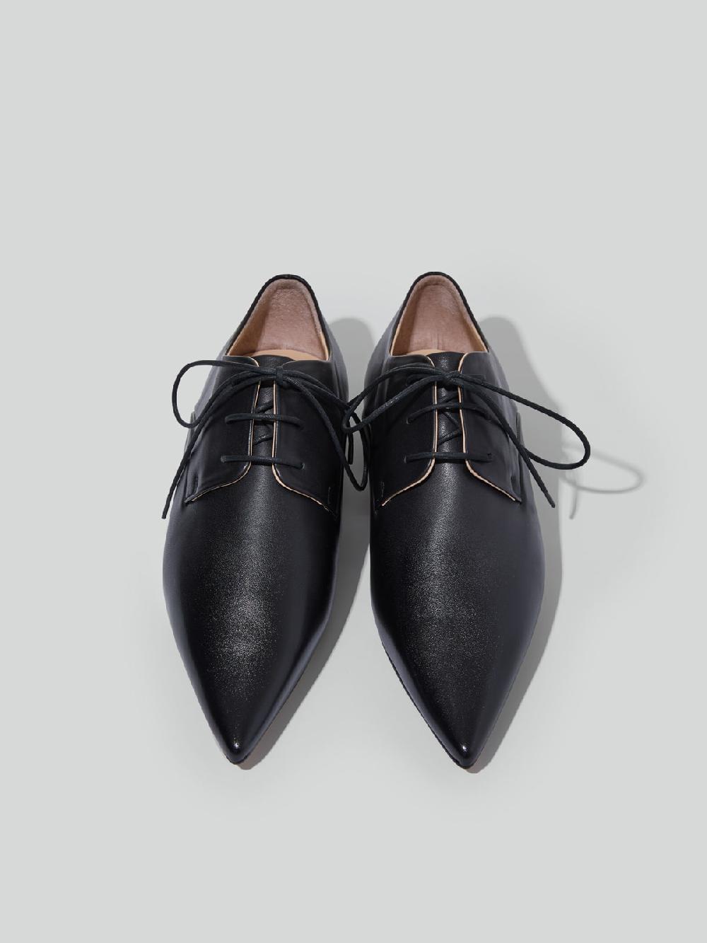 Recto POINT TOE DERBY SHOES (BLACK)