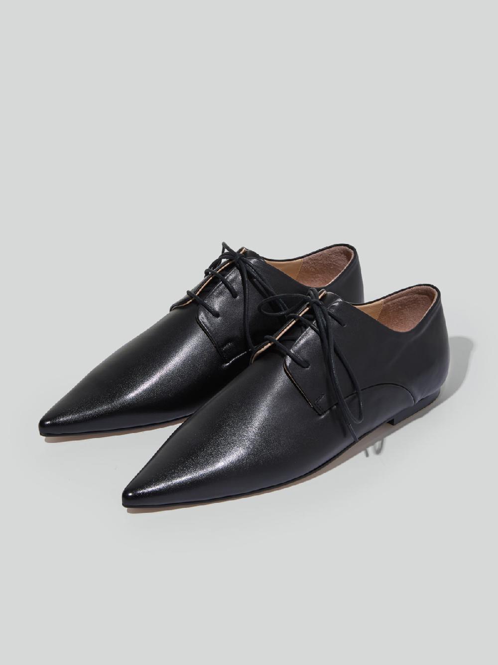 Recto POINT TOE DERBY SHOES (BLACK)