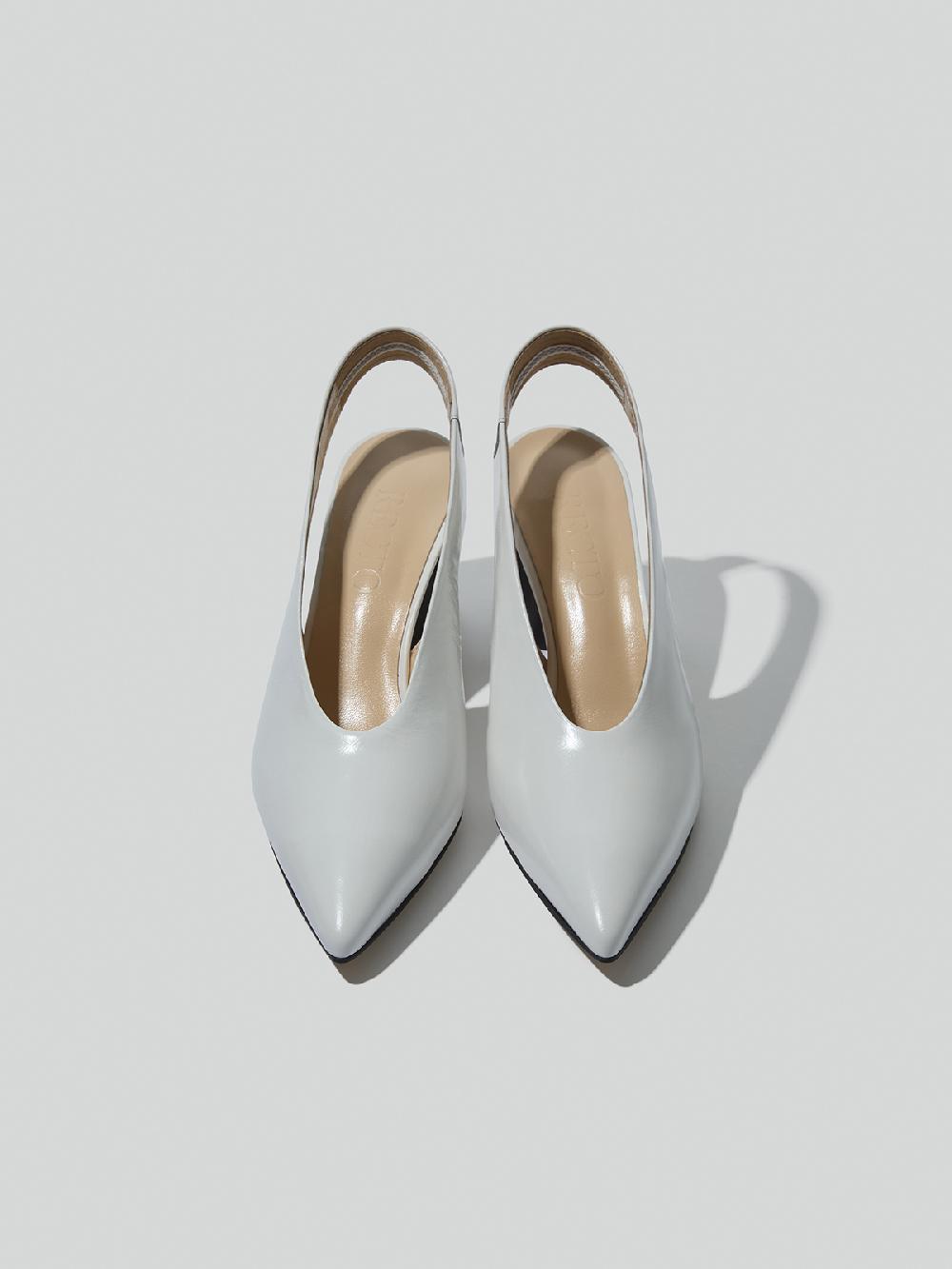 Recto PONTED TOE SLING BACK HIGH HEELS (OFF WHITE)
