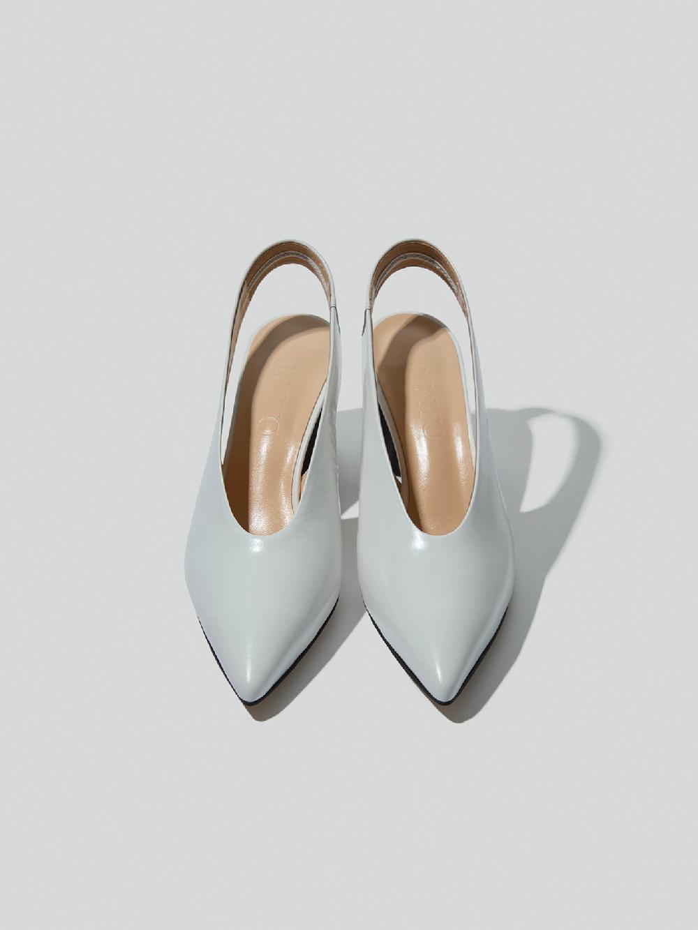 recto PONTED TOE SLING BACK HIGH HEELS (OFF WHITE)