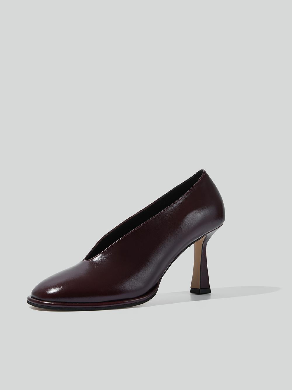 Recto POPPY ROUNDED TOE PUMPS (BURGUNDY)