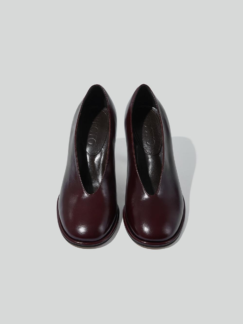 recto POPPY ROUNDED TOE PUMPS (BURGUNDY)