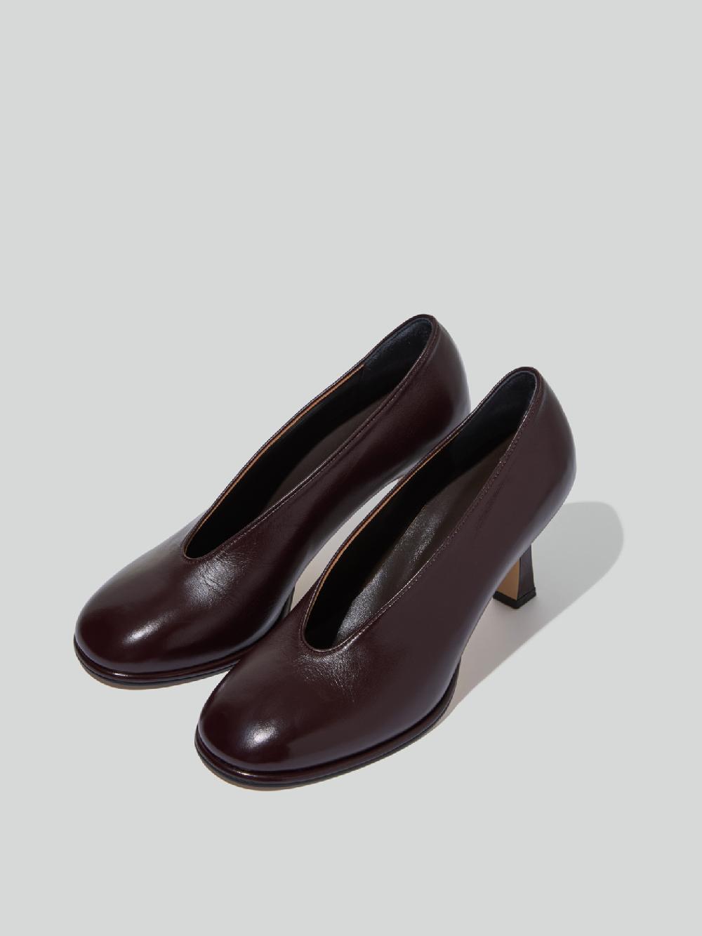 recto POPPY ROUNDED TOE PUMPS (BURGUNDY)