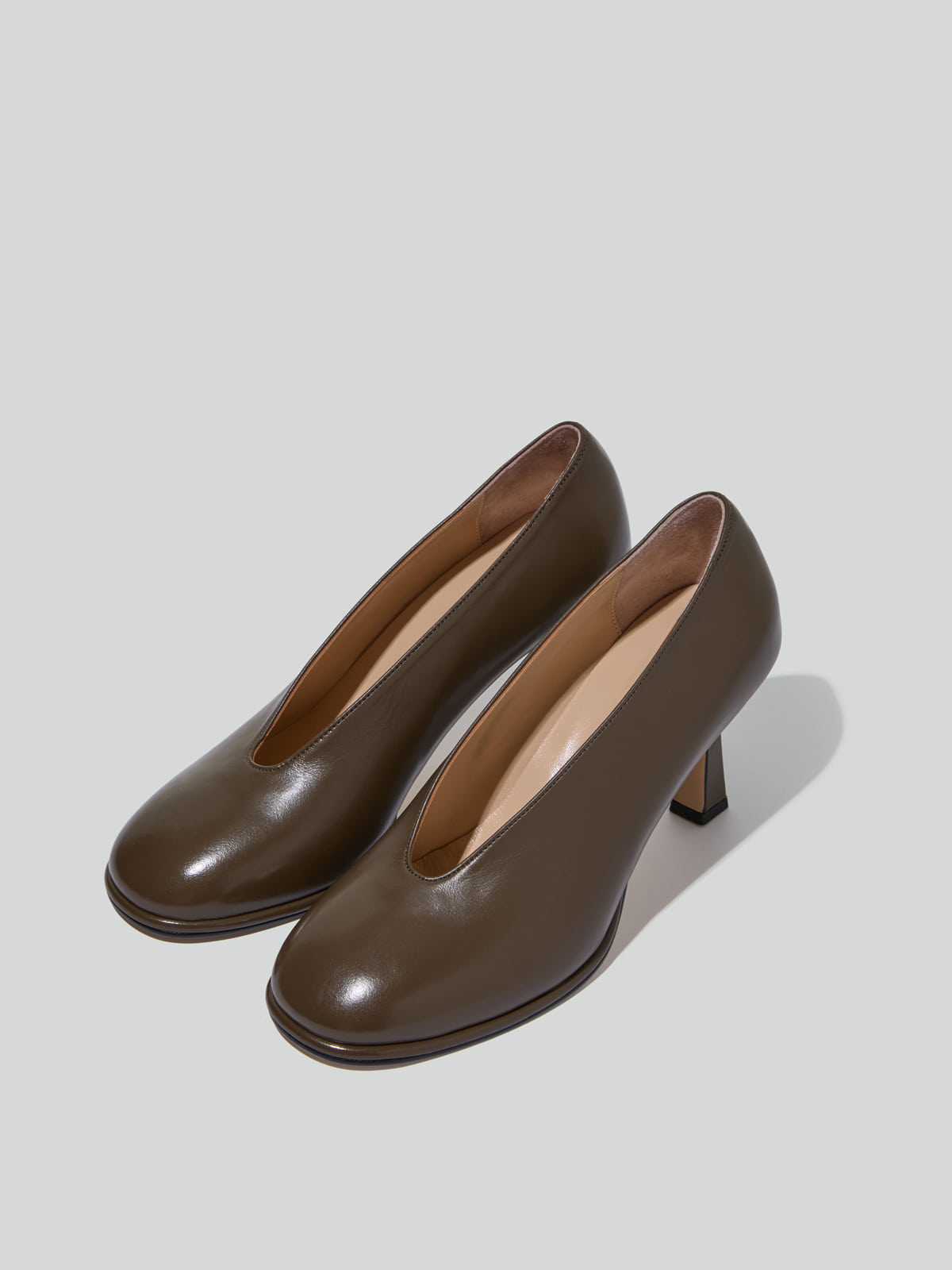Recto POPPY ROUNDED TOE PUMPS (DARK KHAKI)