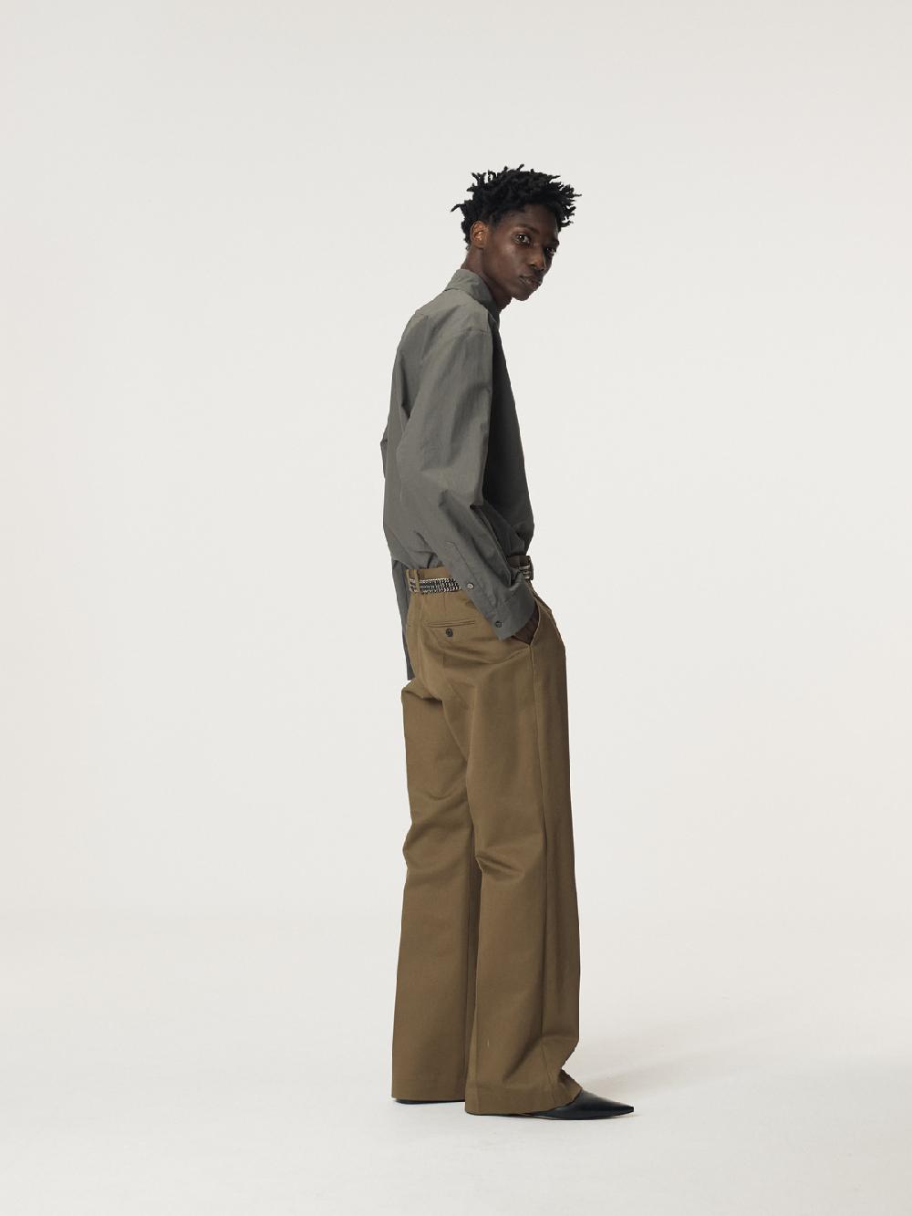 Recto POWDERY COTTON CLASSIC SHIRT (KHAKISH GREY)