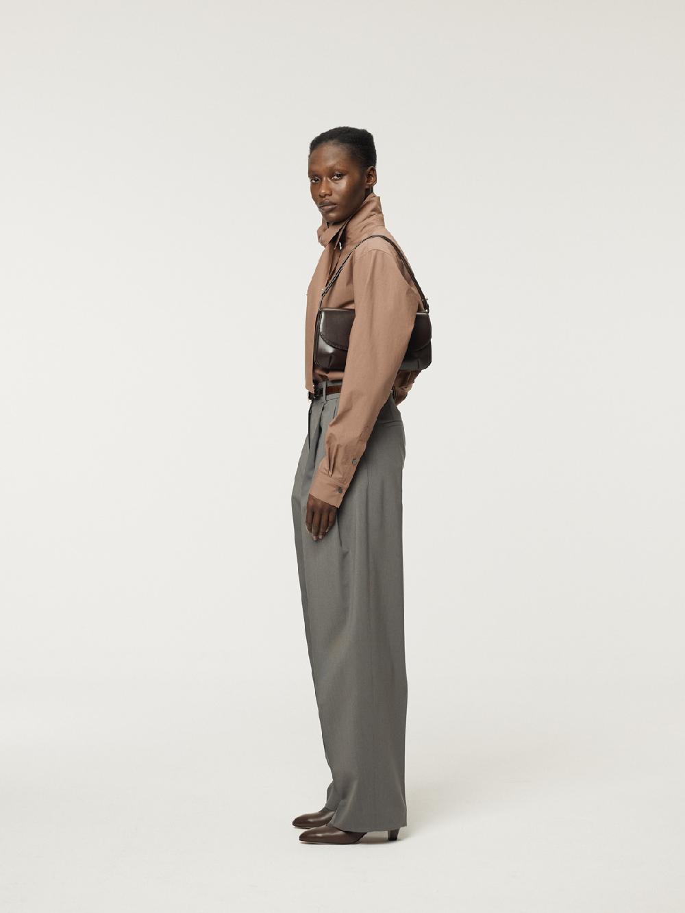 Recto POWDERY COTTON SCARF SHIRT (RUST PINK)