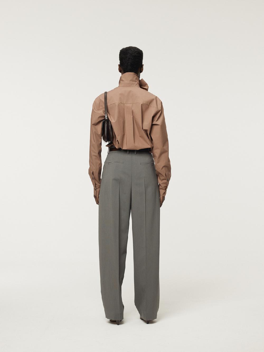 Recto POWDERY COTTON SCARF SHIRT (RUST PINK)