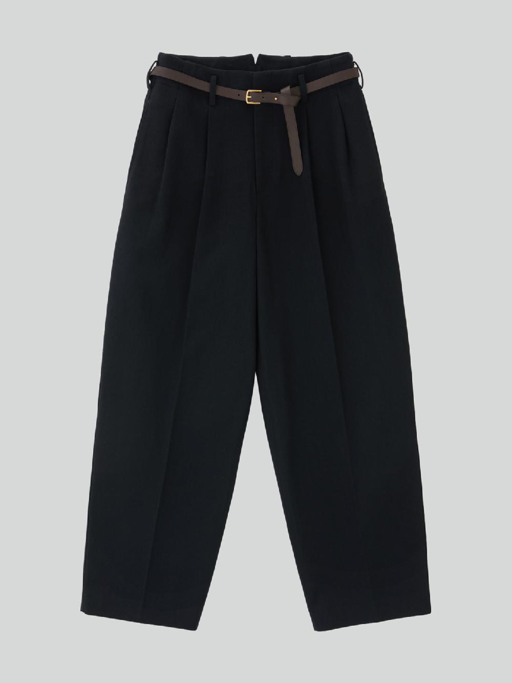 Recto QUINCY WOOL BELTED PANTS (BLACK)