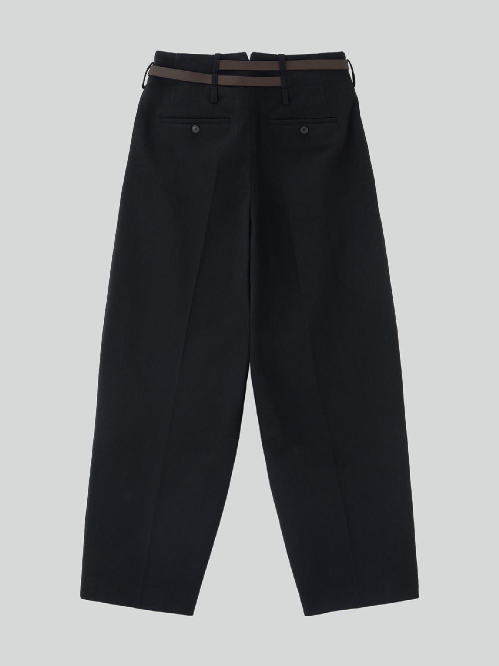 Recto QUINCY WOOL BELTED PANTS (BLACK)